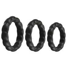3-teiliges „Penisringe-Set“ mit Wellenstruktur 3-teiliges „Penisringe-Set“ mit Wellenstruktur