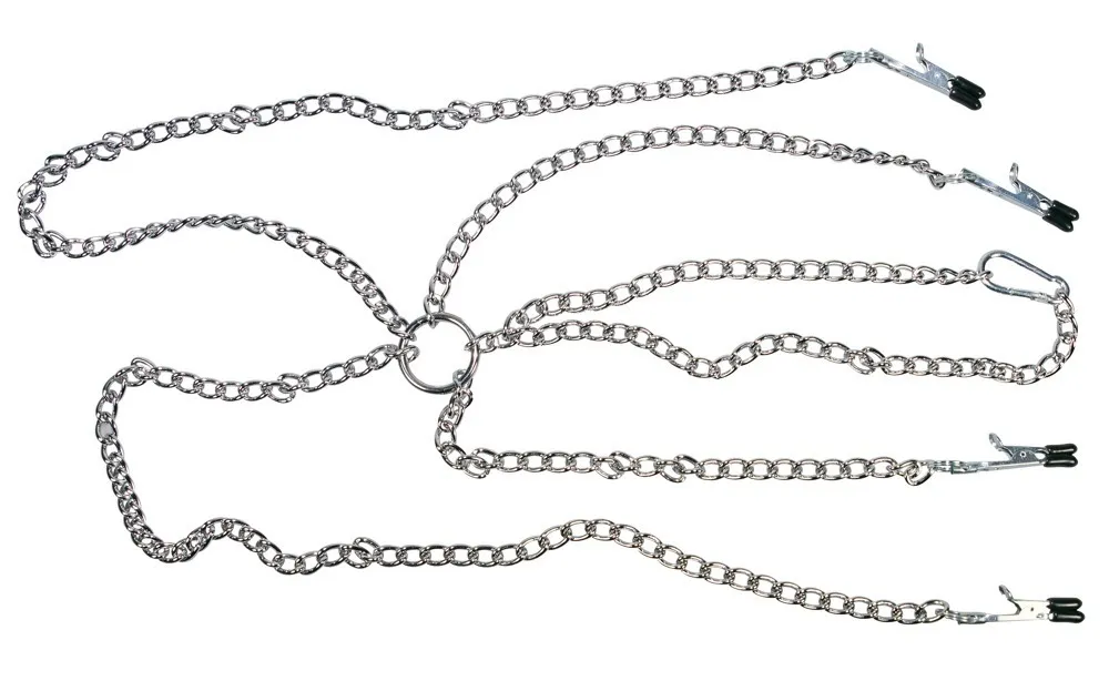 Nippelklammern „Nipple & Clit Clamps“ mit Halskette und Intimklammern Nippelklammern „Nipple & Clit Clamps“ mit Halskette und Intimklammern