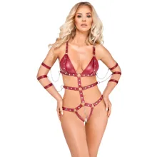 Body ouvert mit 6 abnehmbaren Fesseln Body ouvert mit 6 abnehmbaren Fesseln