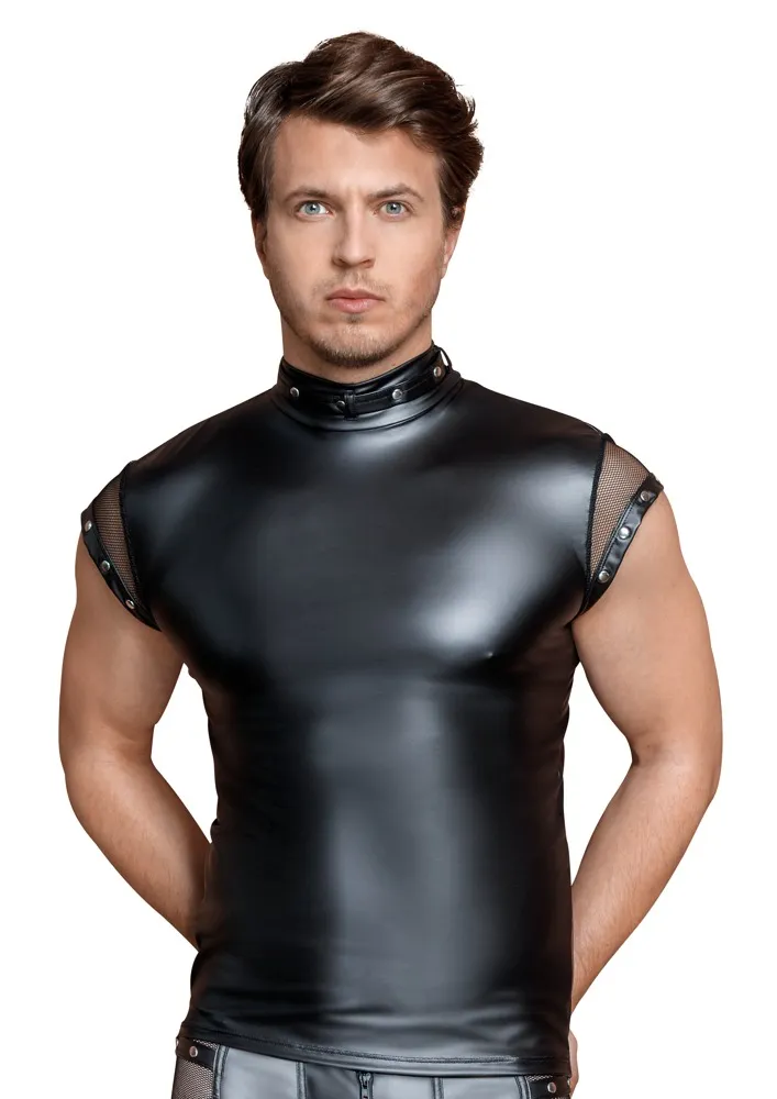 Shirt im Mattlook mit kurzen Netz-Ärmeln Shirt im Mattlook mit kurzen Netz-Ärmeln