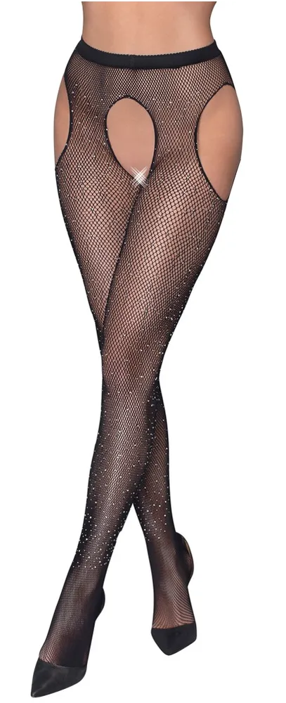 Straps-Strumpfhose aus hochelastischem Netz Straps-Strumpfhose aus hochelastischem Netz