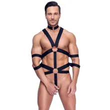 Harness mit Cockring & Hals- und Armfesseln Harness mit Cockring & Hals- und Armfesseln