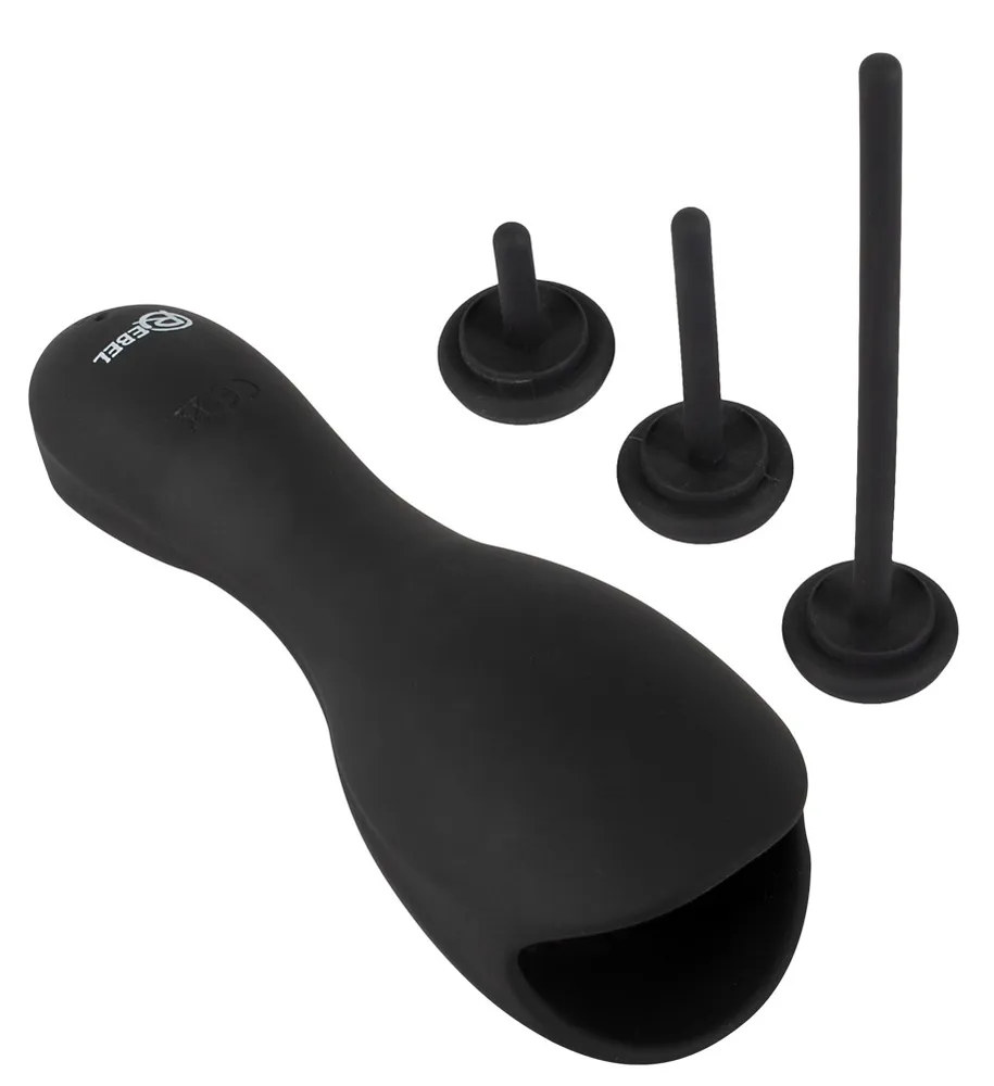 Eichelvibrator "Glans Masturbator with 3 attachable Dilators" mit 3 Dilatoren, 10 Vibrationsmodi, wiederaufladbar Eichelvibrator "Glans Masturbator with 3 attachable Dilators" mit 3 Dilatoren, 10 Vibrationsmodi, wiederaufladbar