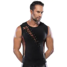 Shirt mit Netz-Einsätzen, Schnürung und D-Ringen Shirt mit Netz-Einsätzen, Schnürung und D-Ringen