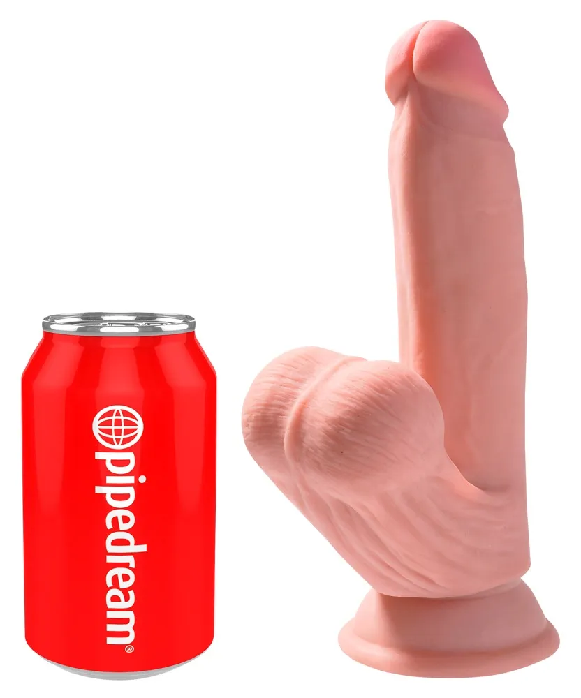 Dildo „Triple Density Cock with Swinging Balls“, hyperrealistisch mit schwingenden Hoden Dildo „Triple Density Cock with Swinging Balls“, hyperrealistisch mit schwingenden Hoden