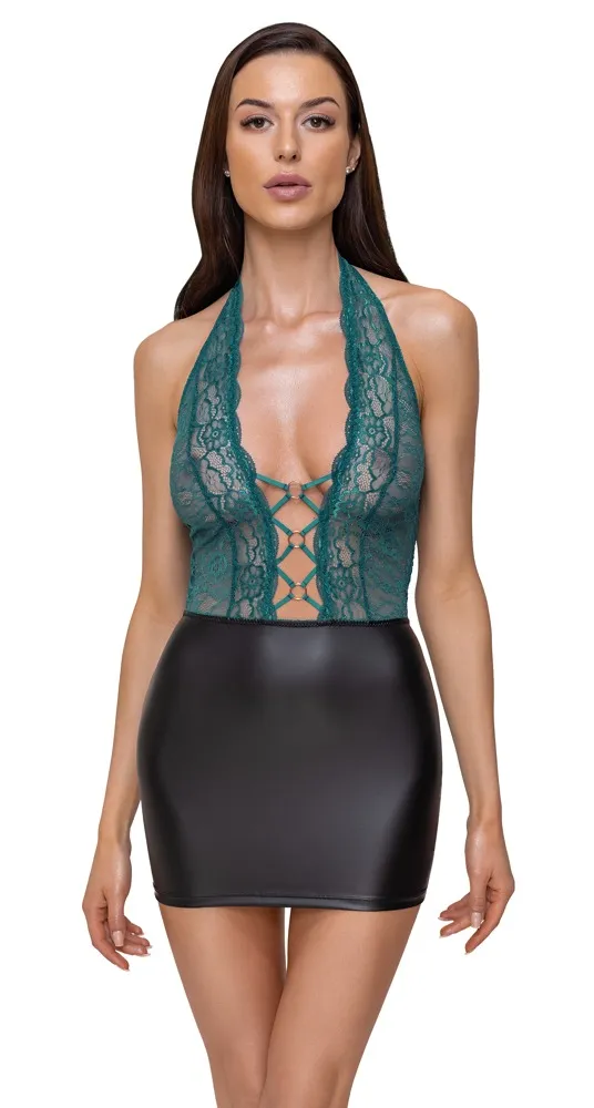 Kleid mit Oberteil aus Spitze und Rock im Mattlook Kleid mit Oberteil aus Spitze und Rock im Mattlook