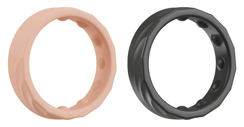 2-teiliges Set „4in1 Cock Rings“ mit Silikonringen für Eichel, Penis, Hoden 2-teiliges Set „4in1 Cock Rings“ mit Silikonringen für Eichel, Penis, Hoden