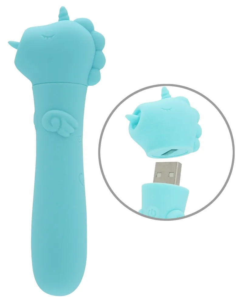 Minivibrator mit USB-Stecker unter’m Einhorn-Köpfchen Minivibrator mit USB-Stecker unter’m Einhorn-Köpfchen