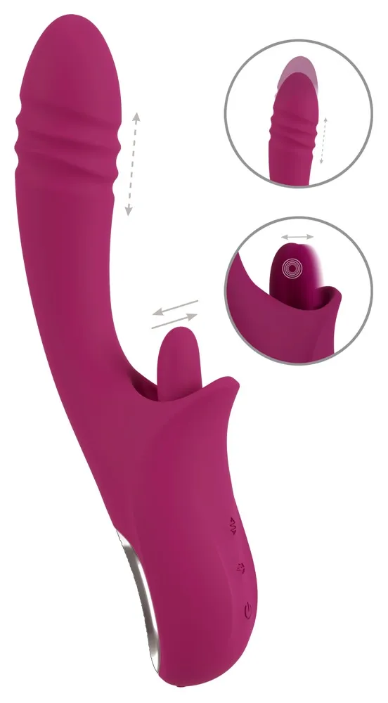 Stoßvibrator mit Vibro-Zunge für Klitoris Stoßvibrator mit Vibro-Zunge für Klitoris