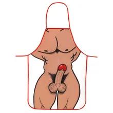 Schürze mit Comicprint eines nackten Mannes Schürze mit Comicprint eines nackten Mannes