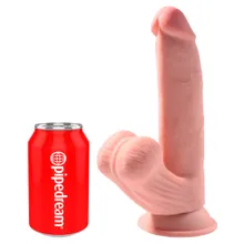 Dildo „Triple Density Cock with Swinging Balls“, hyperrealistisch mit schwingenden Hoden Dildo „Triple Density Cock with Swinging Balls“, hyperrealistisch mit schwingenden Hoden