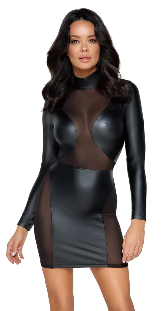 Kleid im Mattlook mit Powernet-Einsätzen Kleid im Mattlook mit Powernet-Einsätzen