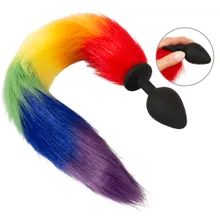Analplug „fluffy tail“ mit buntem Kunstfell-Schweif Analplug „fluffy tail“ mit buntem Kunstfell-Schweif
