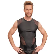 Shirt im trendigen Mattlook mit Netz-Einsätzen Shirt im trendigen Mattlook mit Netz-Einsätzen