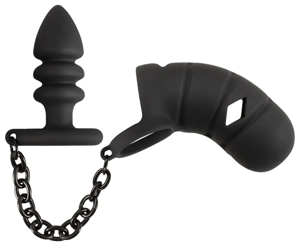 Peniskäfig „Cock cage with butt plug“ mit Analplug Peniskäfig „Cock cage with butt plug“ mit Analplug
