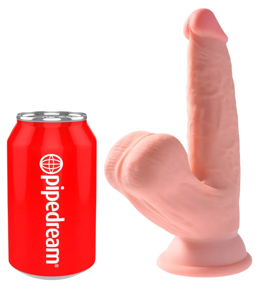 Dildo „Triple Density Cock with Swinging Balls“, hyperrealistisch mit schwingenden Hoden Dildo „Triple Density Cock with Swinging Balls“, hyperrealistisch mit schwingenden Hoden