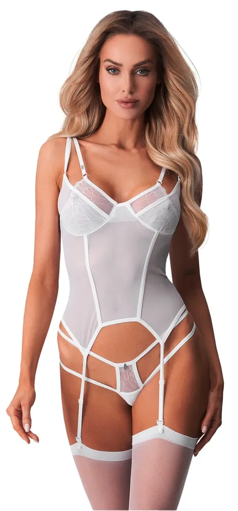 Strapshemd „Arrowel“ aus Tüll und Spitze Strapshemd „Arrowel“ aus Tüll und Spitze