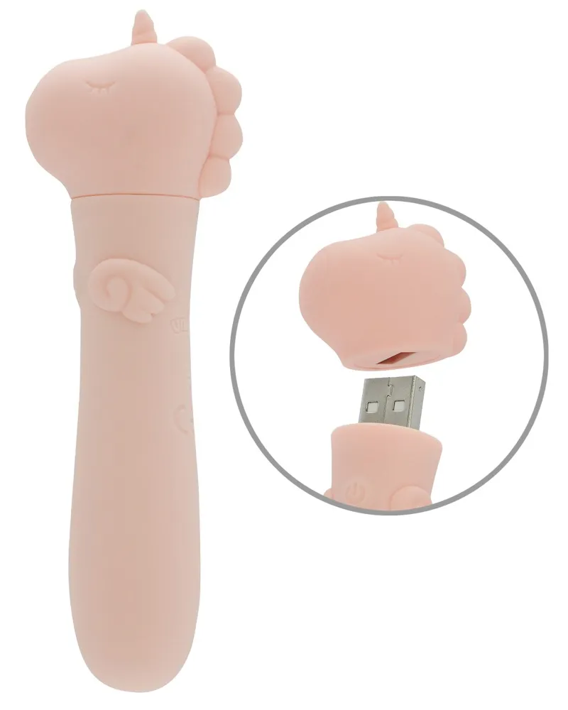 Minivibrator mit USB-Stecker unter’m Einhorn-Köpfchen Minivibrator mit USB-Stecker unter’m Einhorn-Köpfchen