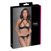 Hebe-BH plus String ouvert mit floraler Stickerei-Verzierung Hebe-BH plus String ouvert mit floraler Stickerei-Verzierung