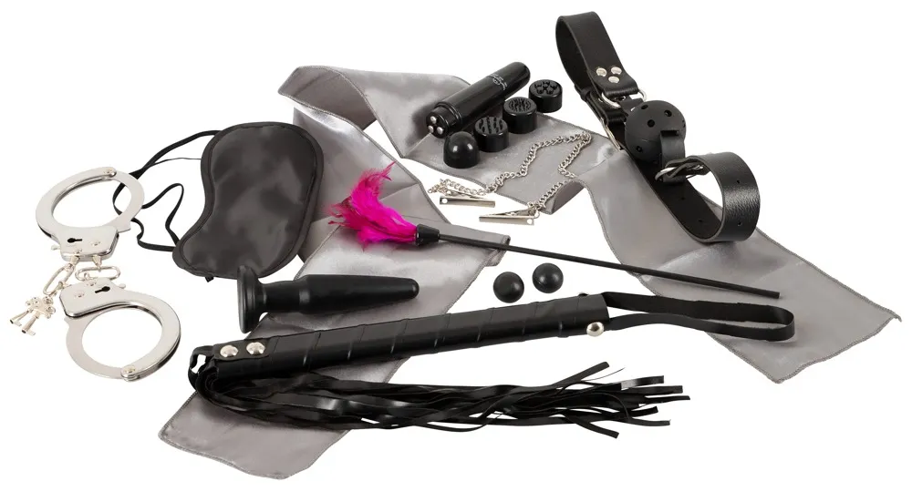 10-teiliges Bondage-Set „Ultimate Bondage Kit“, Starter-Set mit vielen Toys 10-teiliges Bondage-Set „Ultimate Bondage Kit“, Starter-Set mit vielen Toys