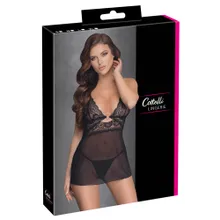 Babydoll plus String aus Powernet und Spitze Babydoll plus String aus Powernet und Spitze