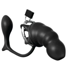 Peniskäfig „Ass-Gasm Cock Blocker“ mit Analplug Peniskäfig „Ass-Gasm Cock Blocker“ mit Analplug
