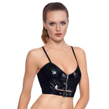 Top aus Lack mit Front-Reißverschluss Top aus Lack mit Front-Reißverschluss