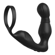 Analvibrator „Ass-Gasm Pro P-Spot Milker“ mit Penisring und nickender P-Punkt-Spitze Analvibrator „Ass-Gasm Pro P-Spot Milker“ mit Penisring und nickender P-Punkt-Spitze