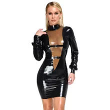 Latex-Kleid mit Transparent-Einsatz Latex-Kleid mit Transparent-Einsatz