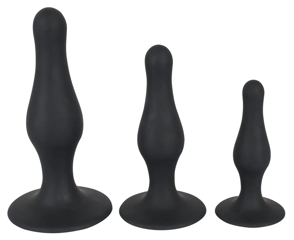 3-teiliges Analplug-Set aus Silikon 3-teiliges Analplug-Set aus Silikon