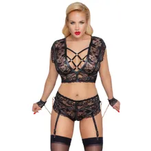 BH plus Straps-Slip ouvert inklusive Handfesseln BH plus Straps-Slip ouvert inklusive Handfesseln