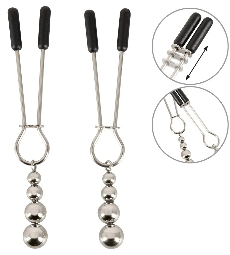 Nippelklemmen mit Kugelschmuck Nippelklemmen mit Kugelschmuck