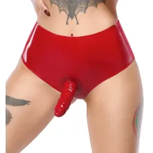Latex-Slip mit Dildo außen Latex-Slip mit Dildo außen
