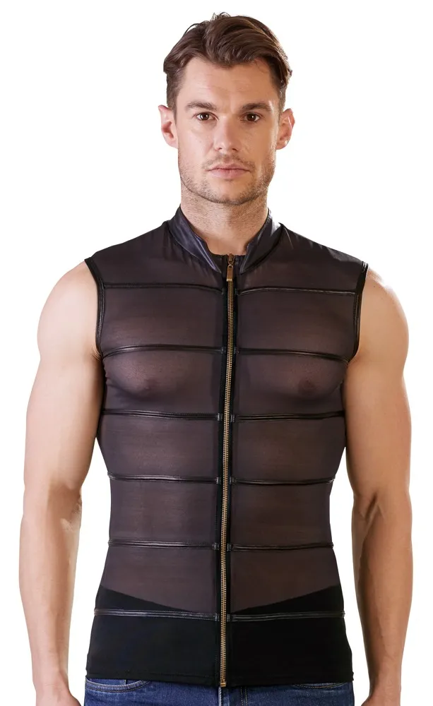 Shirt aus Powernet mit Reißverschluss Shirt aus Powernet mit Reißverschluss