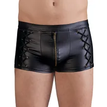 Pants im schwarzen Mattlook mit seitlichen Schnürungen Pants im schwarzen Mattlook mit seitlichen Schnürungen