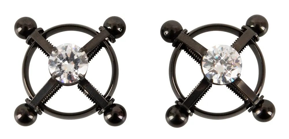 Nippelklemmen „Nipple Jewellery Shiny Star“, 9 g pro Stück, jeweils 4 Justierschrauben Nippelklemmen „Nipple Jewellery Shiny Star“, 9 g pro Stück, jeweils 4 Justierschrauben