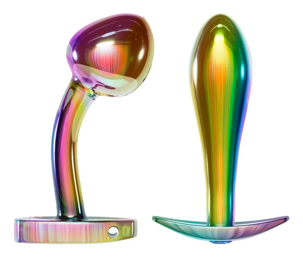 „Metal Butt Plug Set in Rainbow Colours“ mit 2 verschiedenen Analplugs „Metal Butt Plug Set in Rainbow Colours“ mit 2 verschiedenen Analplugs