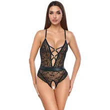 Ouvert-Body aus Spitze mit Mattlook-Details Ouvert-Body aus Spitze mit Mattlook-Details