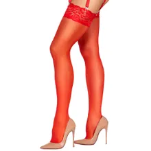 Straps-Strümpfe mit elastischem 9-cm-Spitzenabschluss Straps-Strümpfe mit elastischem 9-cm-Spitzenabschluss