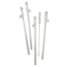 5-teilliges Strohhalm-Set „Glass Drinking Straw Willy“, aus wiederverwendbarem Glas 5-teilliges Strohhalm-Set „Glass Drinking Straw Willy“, aus wiederverwendbarem Glas