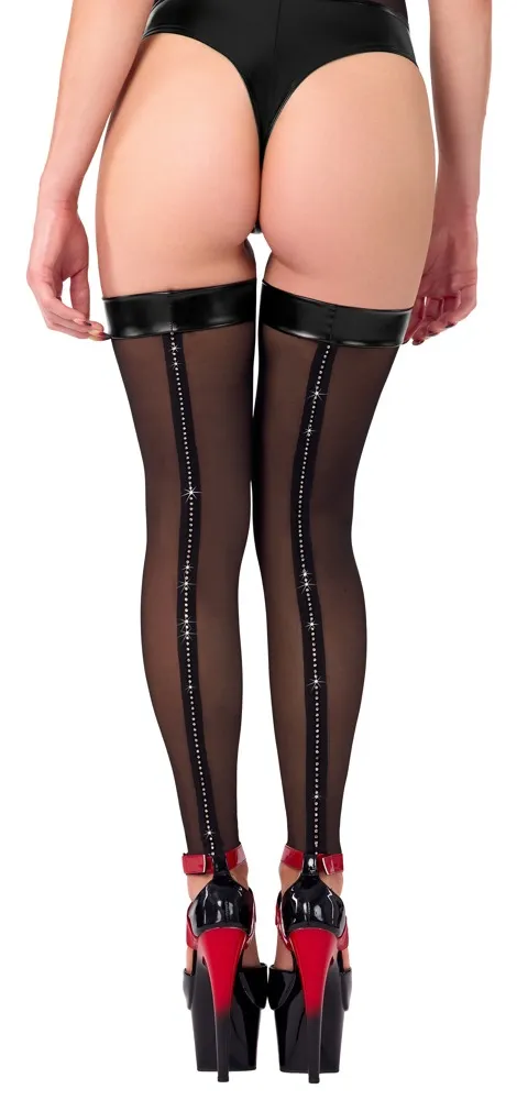 Overknees mit Glitzerstein-Naht Overknees mit Glitzerstein-Naht