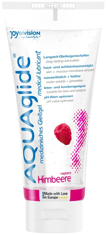Gleitgel „AQUAglide Himbeere“ auf Wasserbasis, vegan Gleitgel „AQUAglide Himbeere“ auf Wasserbasis, vegan
