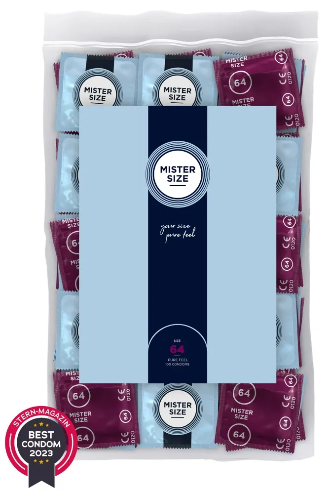 Kondome „64 mm“, transparent, hauchdünn, feucht Kondome „64 mm“, transparent, hauchdünn, feucht