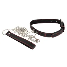 Halsfessel plus Leine in edler Lederoptik Halsfessel plus Leine in edler Lederoptik