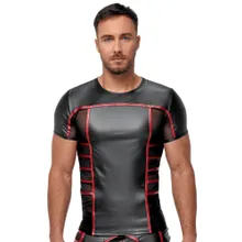 Shirt im 2-farbigen Mattlook mit Netzeinsätzen Shirt im 2-farbigen Mattlook mit Netzeinsätzen