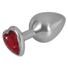 „Diamond Anal Plug“ aus Aluminium, Herz-Schmuckstein als Stopper „Diamond Anal Plug“ aus Aluminium, Herz-Schmuckstein als Stopper