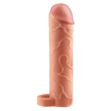 Penishülle mit Hodenring „Perfect 2" Extension with Ball Strap“, verlängert um 5,1 cm Penishülle mit Hodenring „Perfect 2" Extension with Ball Strap“, verlängert um 5,1 cm