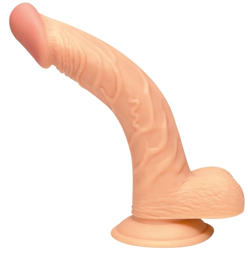 Naturdildo „Curved Passion“, 19 cm, mit Saugfuß Naturdildo „Curved Passion“, 19 cm, mit Saugfuß