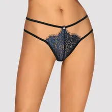 String „Yassmyne“ aus blauer Wimpernspitze String „Yassmyne“ aus blauer Wimpernspitze