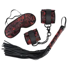 3-teiliges Bondage-Set aus Satin mit Muster 3-teiliges Bondage-Set aus Satin mit Muster